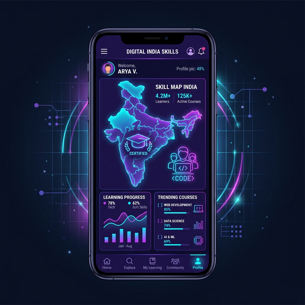 New Bharat Skills EdTech Project Illustration